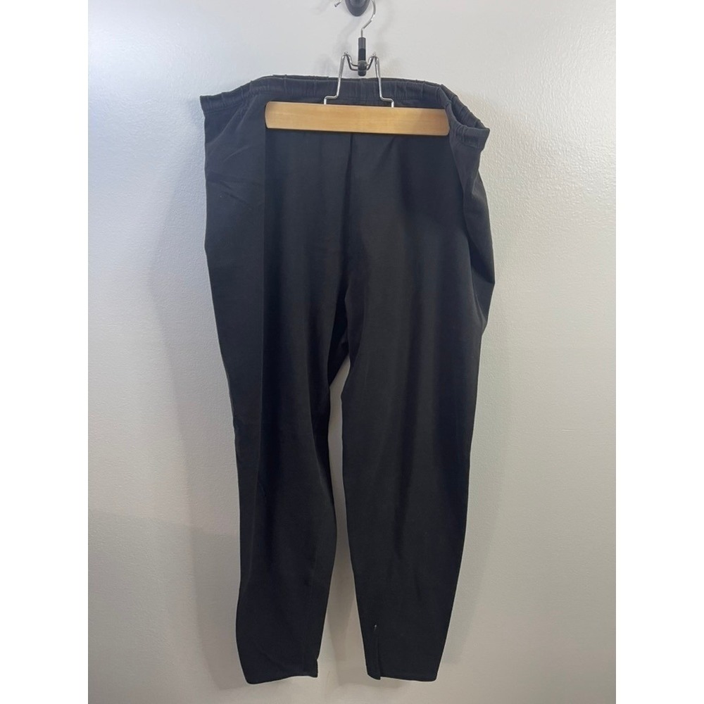 Comfortable Black Pull On Pants Women's Size 3X Elastic Waist Split Hem